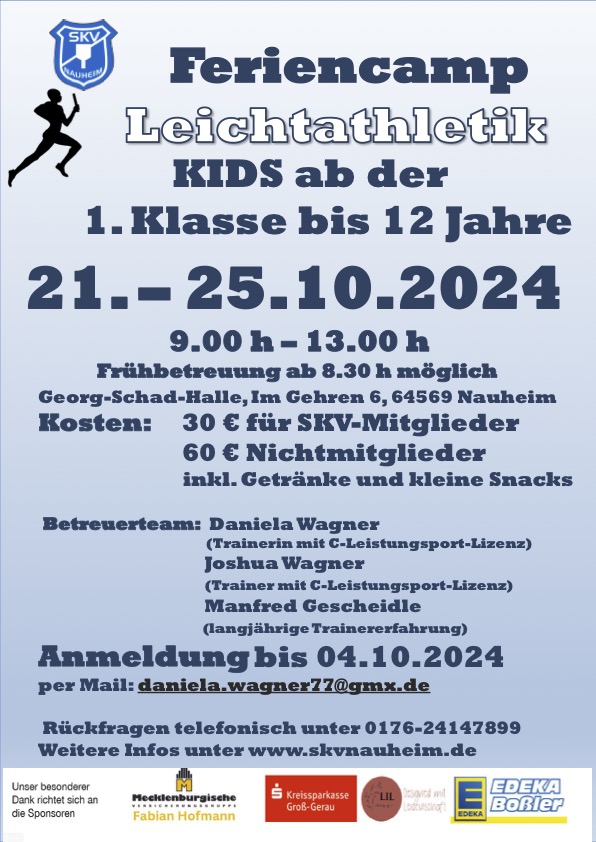 Flyer Leichtathletikcamp