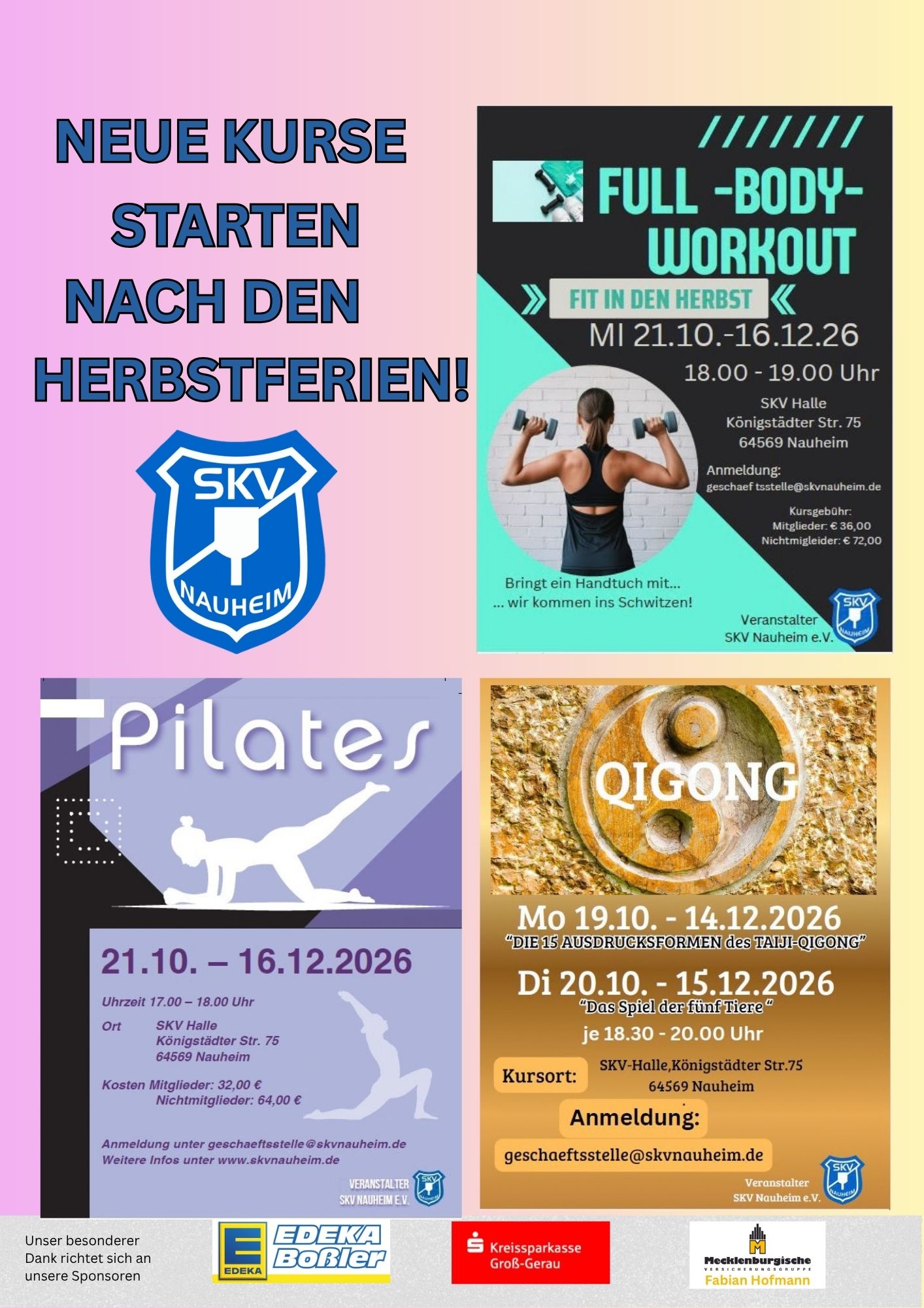 Flyer Neue Kurse Herbst